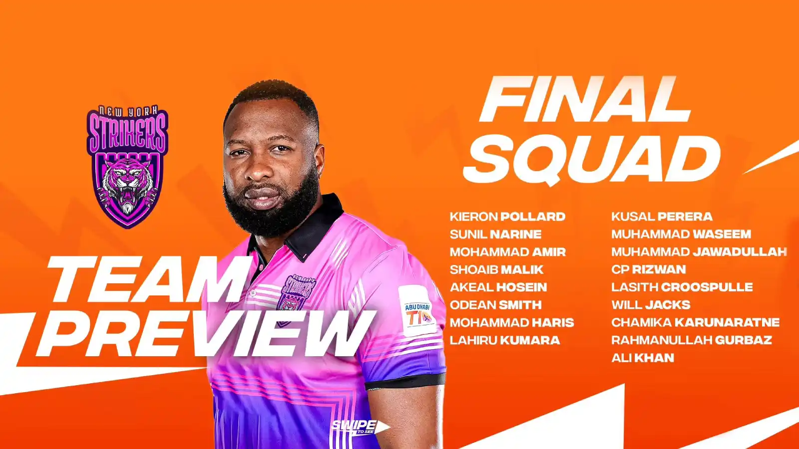 Abu Dhabi T10 League 2023: New York Strikers Complete Squad, Full Players List