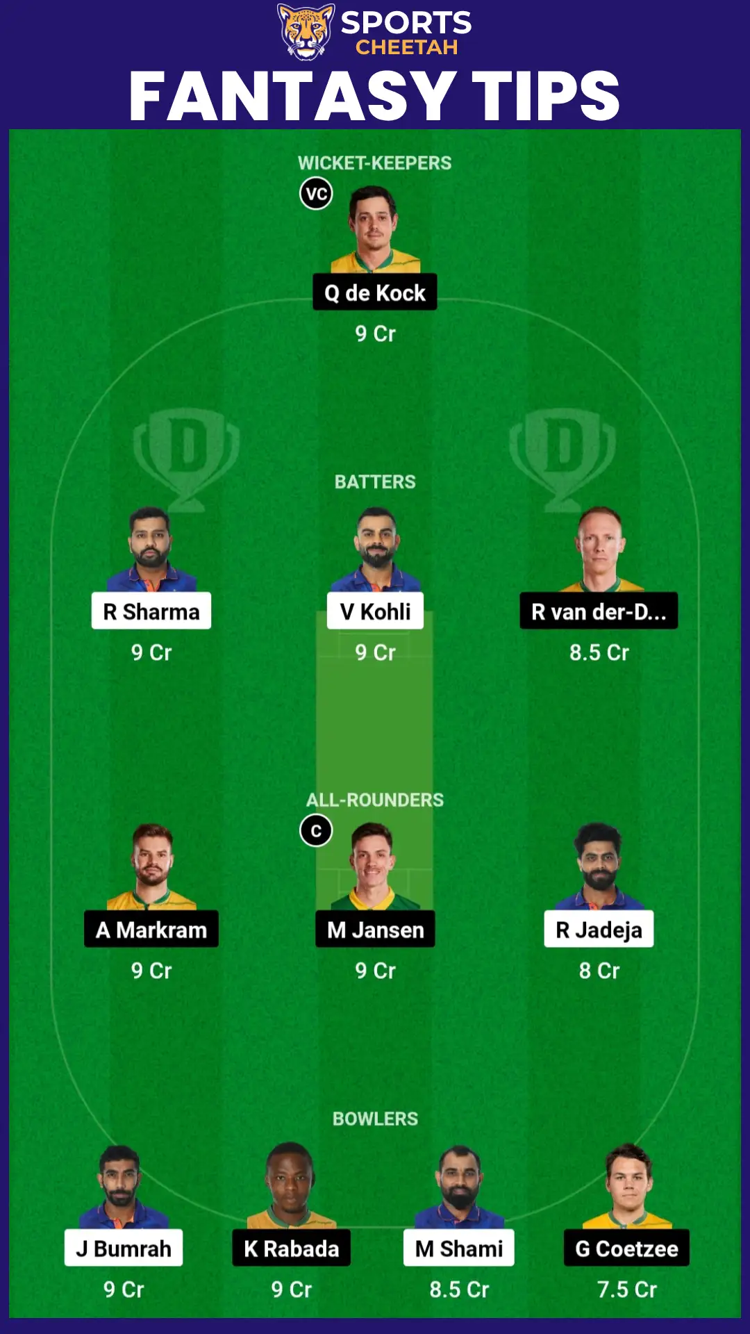 IND vs SA ICC Cricket World Cup 2023, 37th Match: Dream11 Team, Fantasy Prediction